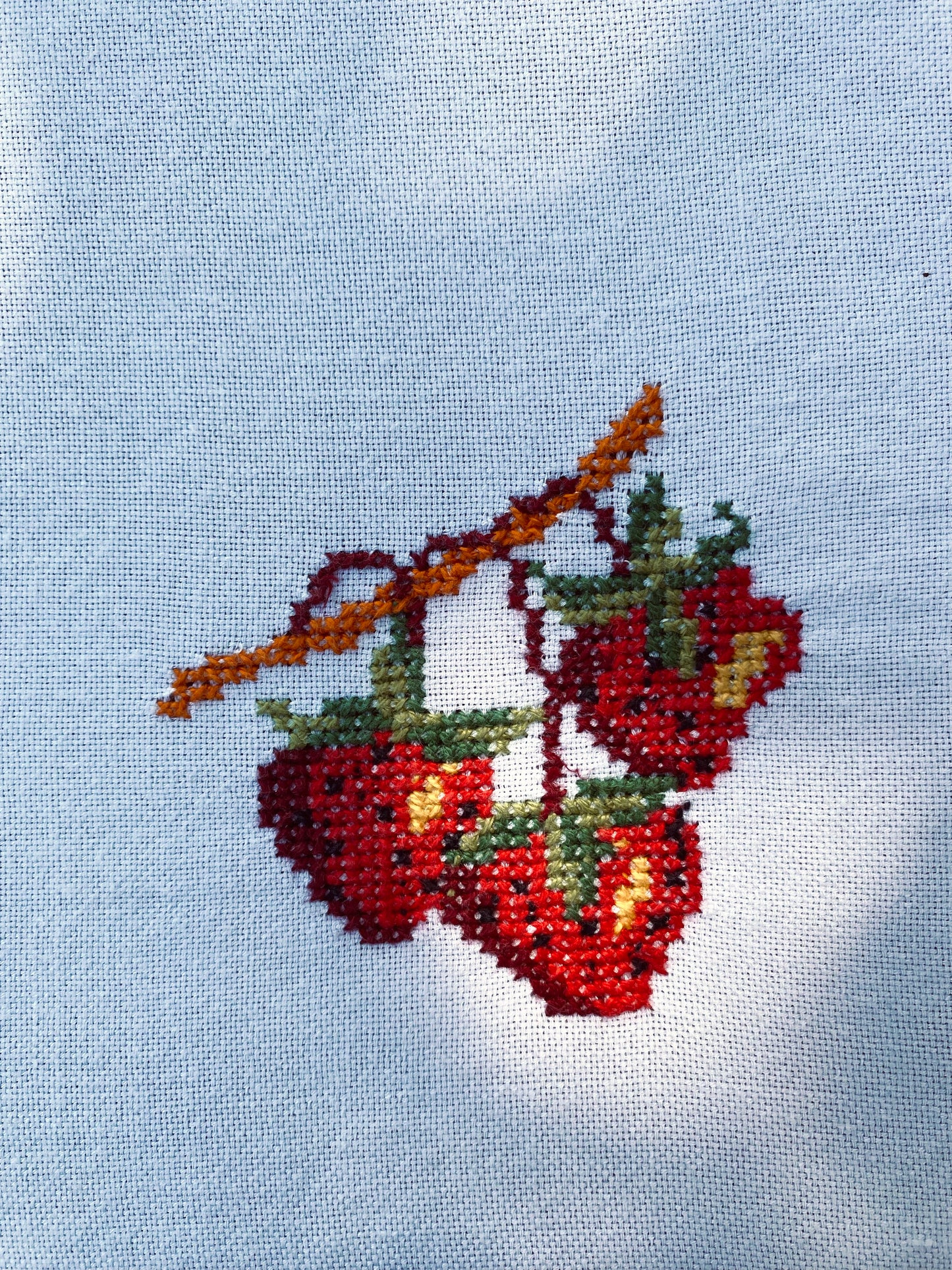 La nappe avec des fruit brodés