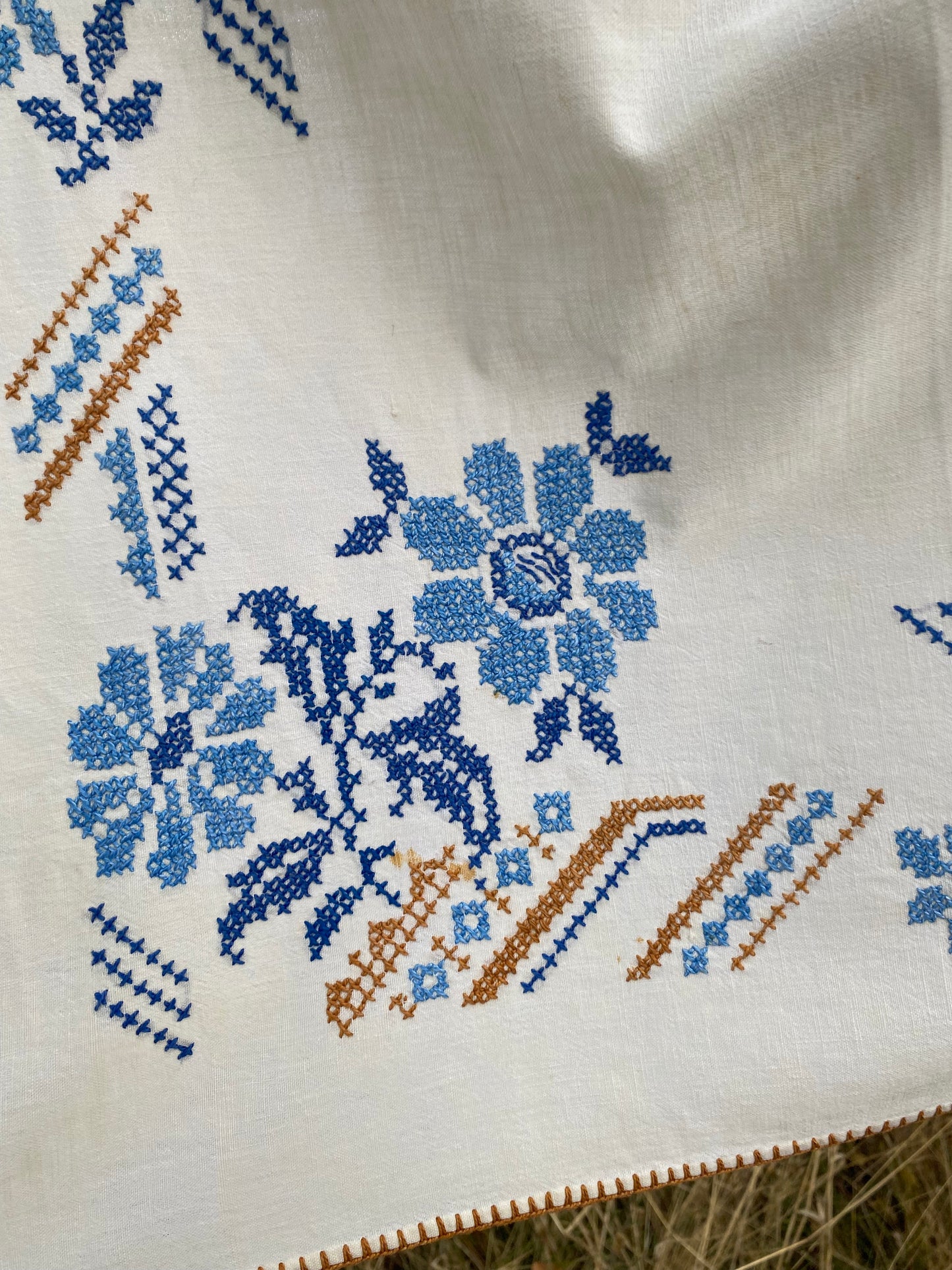 La nappe à fleurs bleues