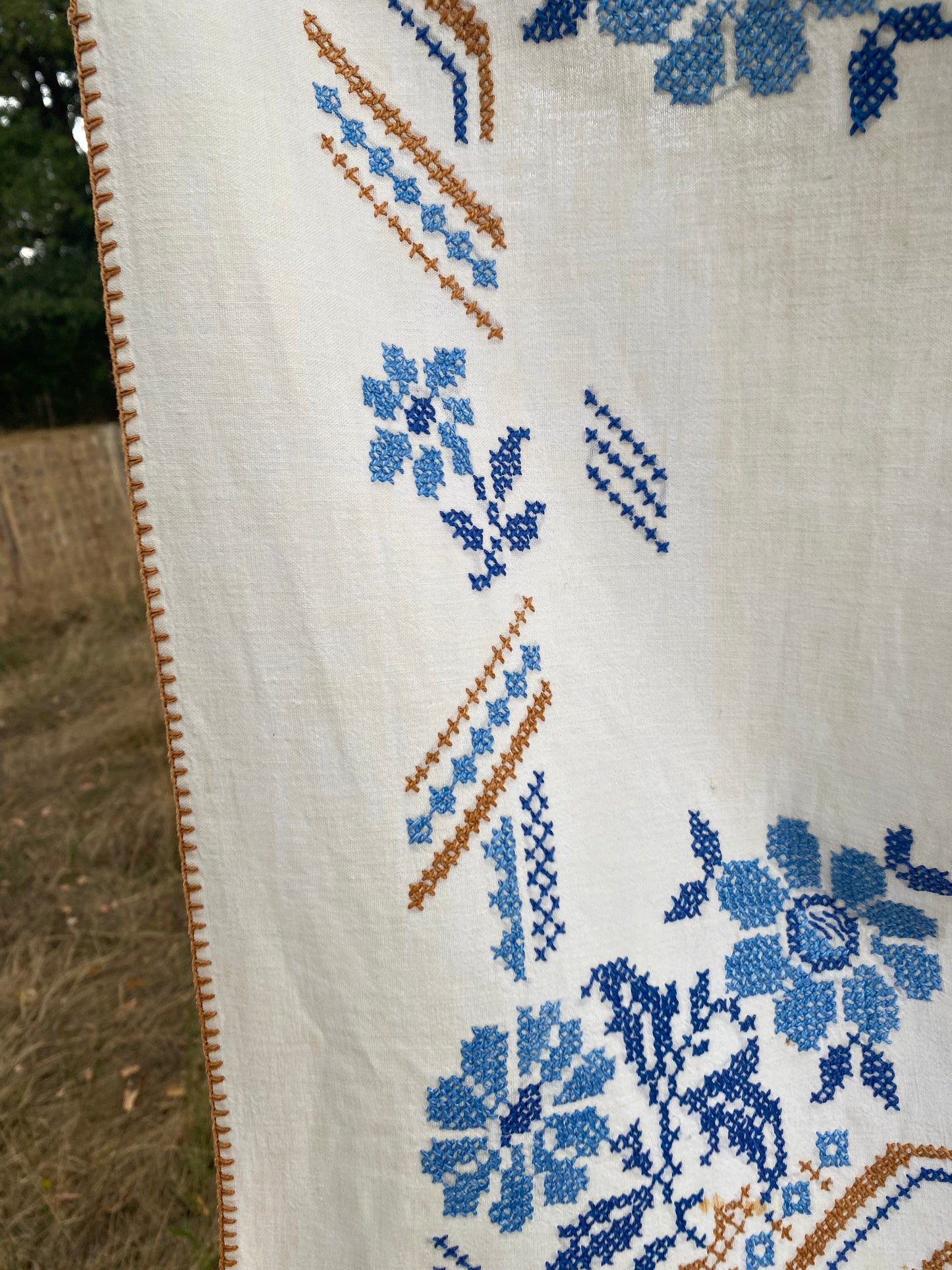 La nappe à fleurs bleues