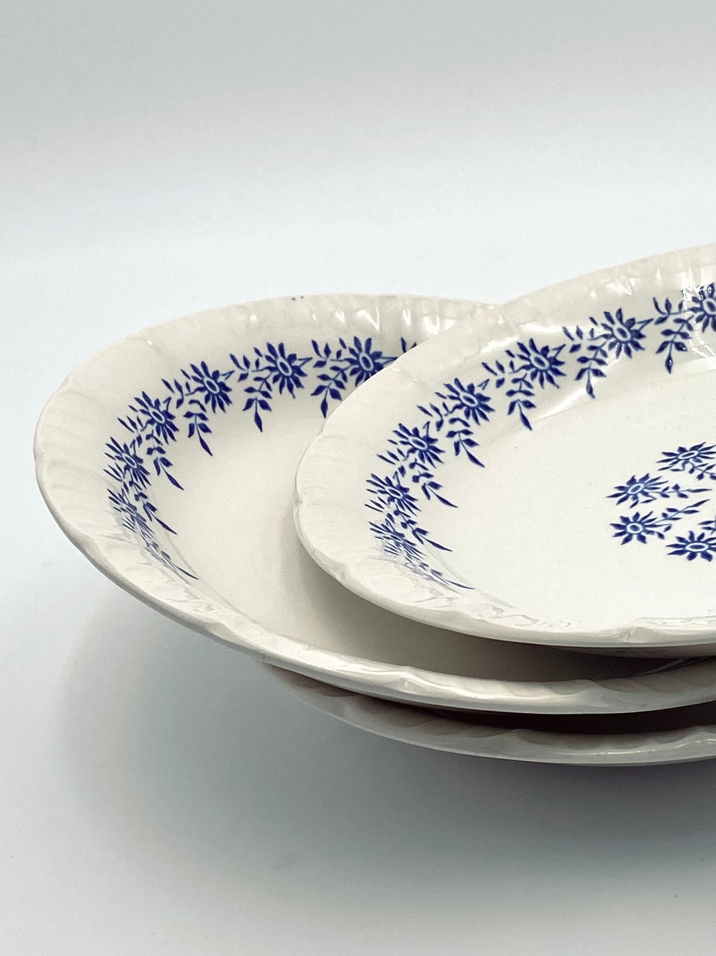 L'assiette creuse à petites fleurs bleues