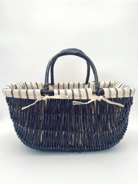 Le panier à doublure rayée