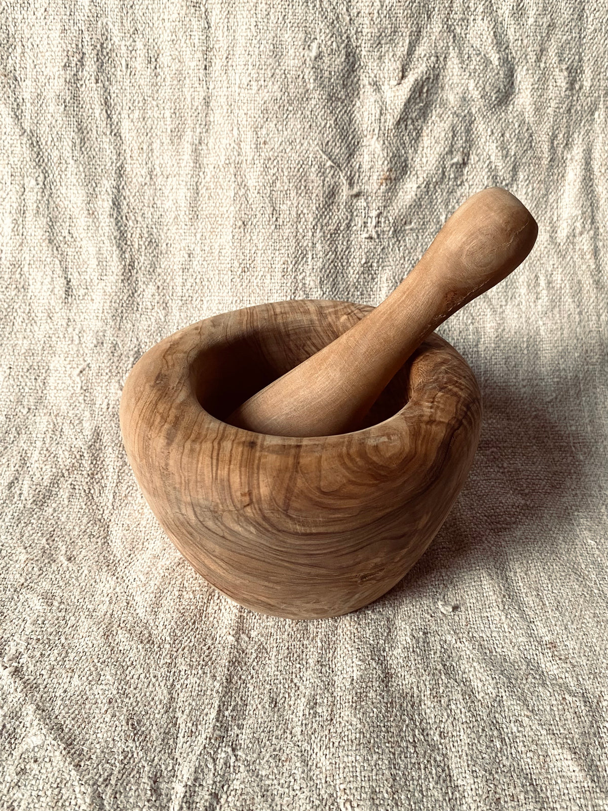 Le mortier en bois d’olivier