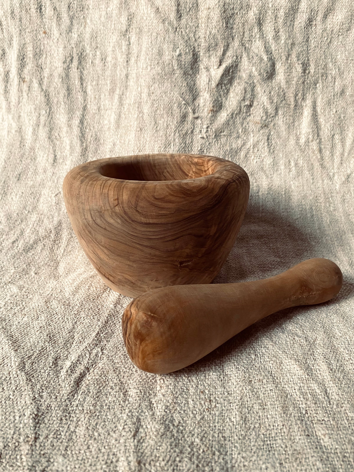 Le mortier en bois d’olivier