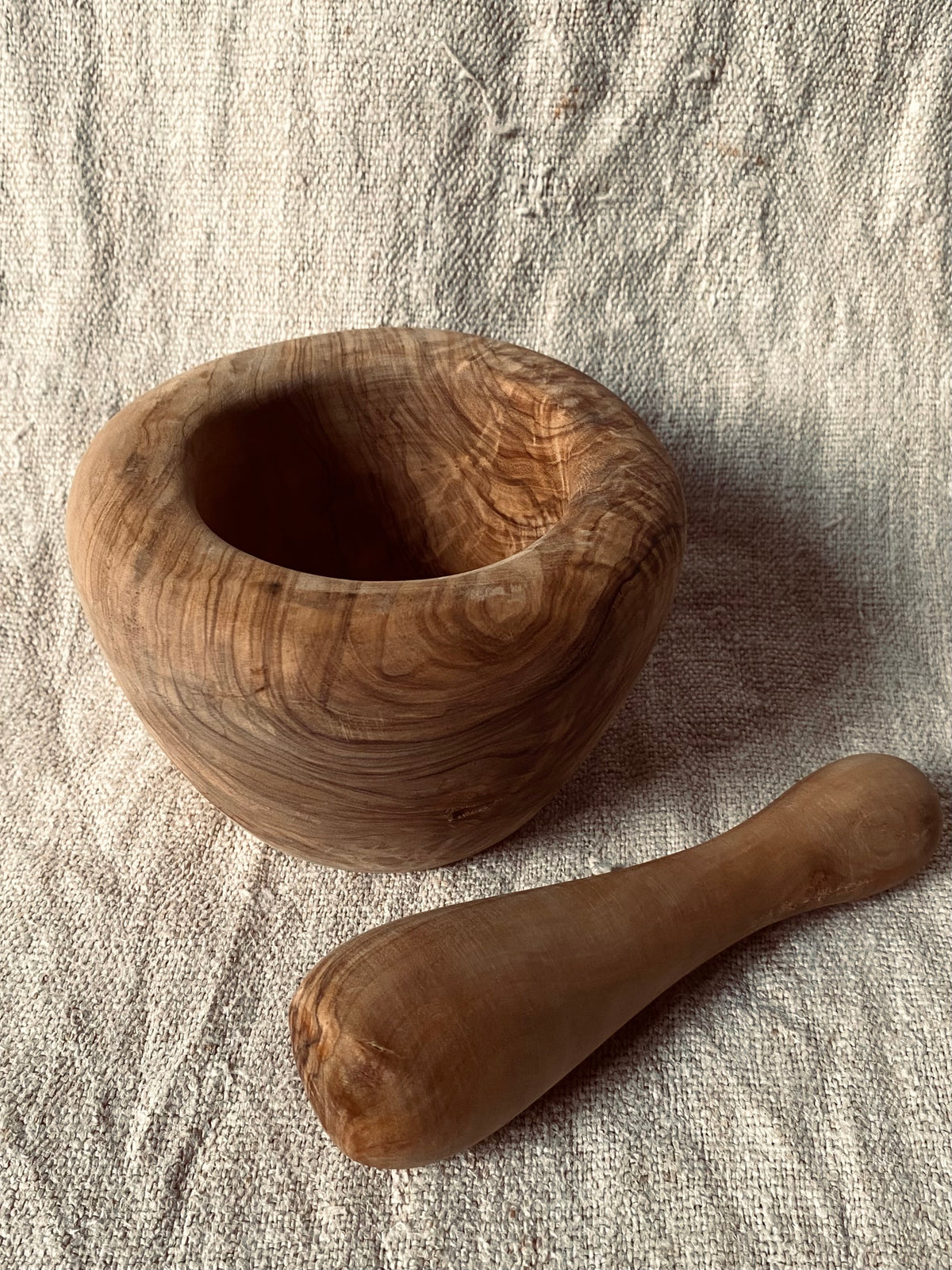 Le mortier en bois d’olivier