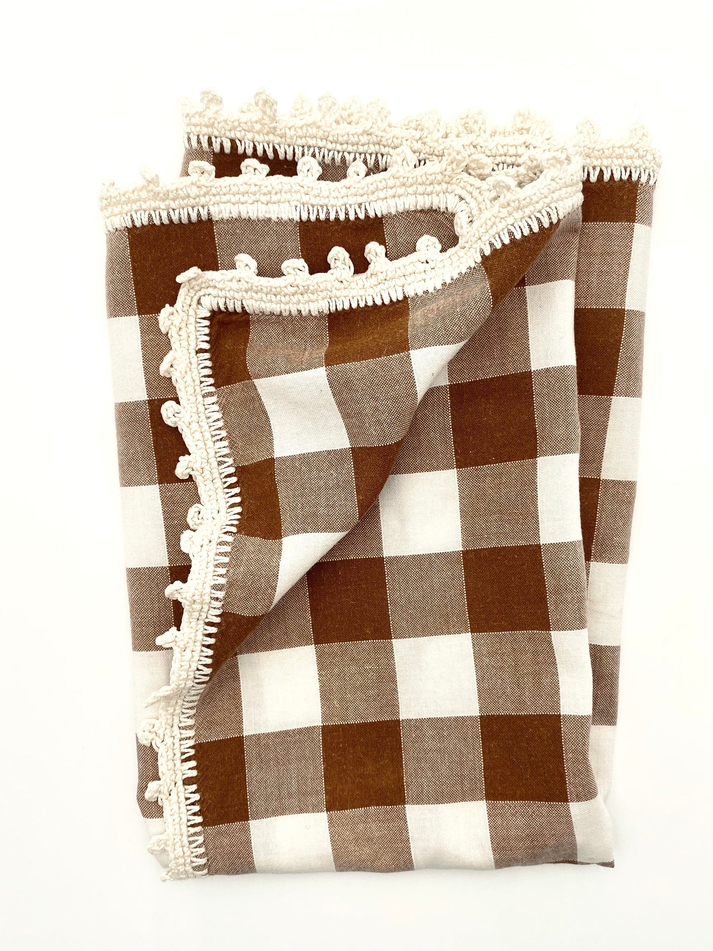 Les serviettes à carreaux vichy marron